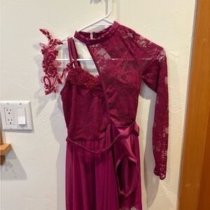 Weissman Burgundy Lace Dance Costume